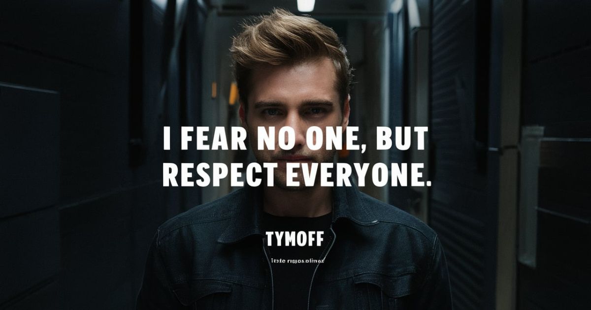 I fear no one, but respect everyone. – Tymoff